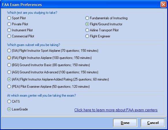 Standard FAA Test