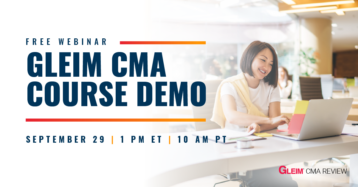 Gleim CMA Course Demo | September 29 | 1 pm ET | 10am PT