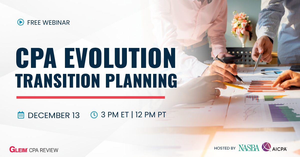 CPA Evolution Transition Planning | December 13 | 3pm ET | 12pm PT